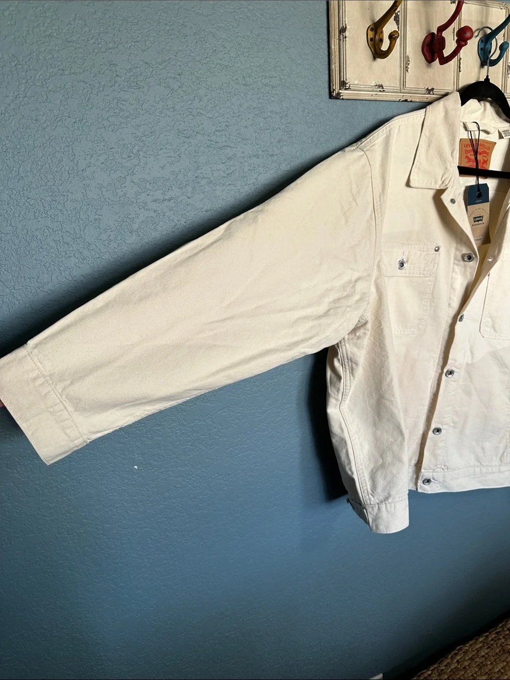 Levi's Off-White Denim Jacket with Chest Pockets